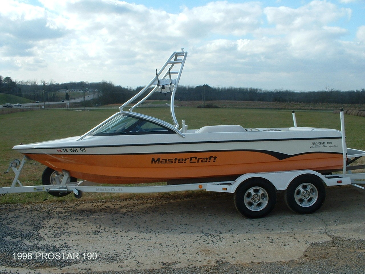 main view of 98 mastercraft prostar 190 with new dimension wakeboard tower